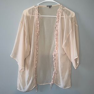 Tan sheer cardigan, size small